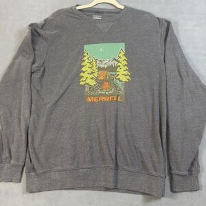 Merrell Crew Neck Sweatshirt Mens Sz Large Graphic Woosah Organic Cotton